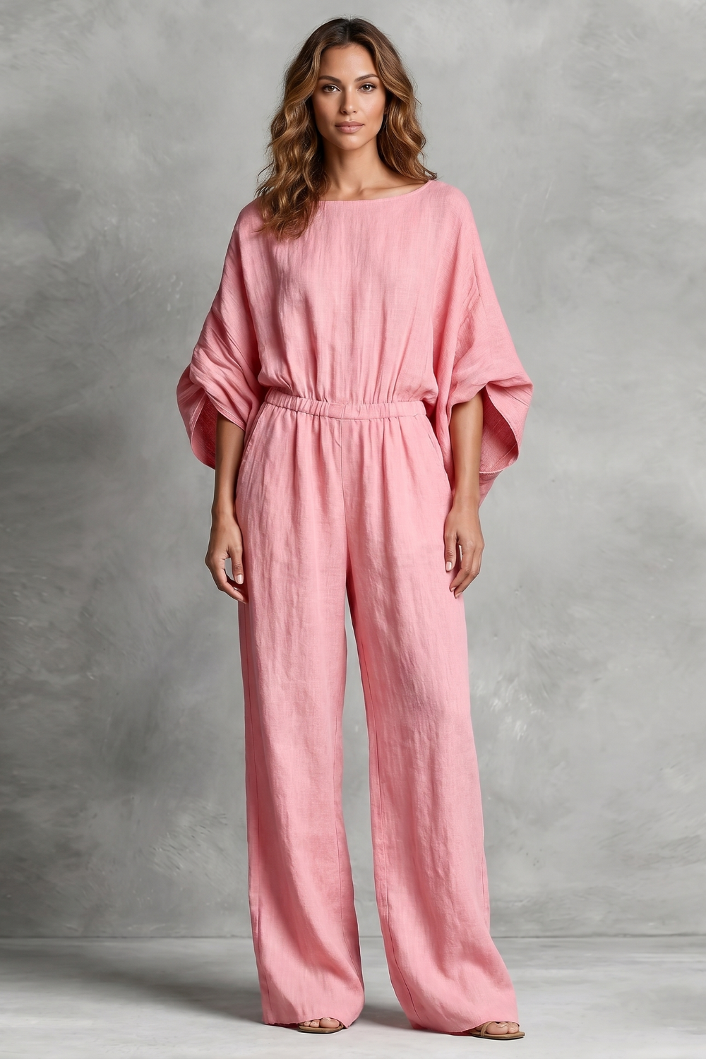 Rosaline – Silhueta boho relaxada – Macacão pantalona