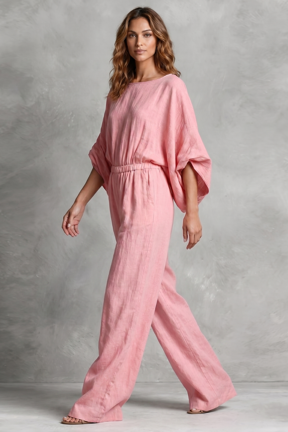 Rosaline – Silhueta boho relaxada – Macacão pantalona