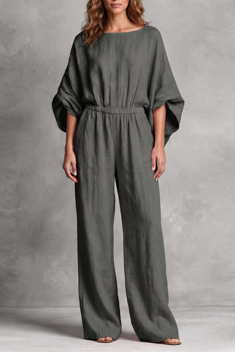 Rosaline – Silhueta boho relaxada – Macacão pantalona