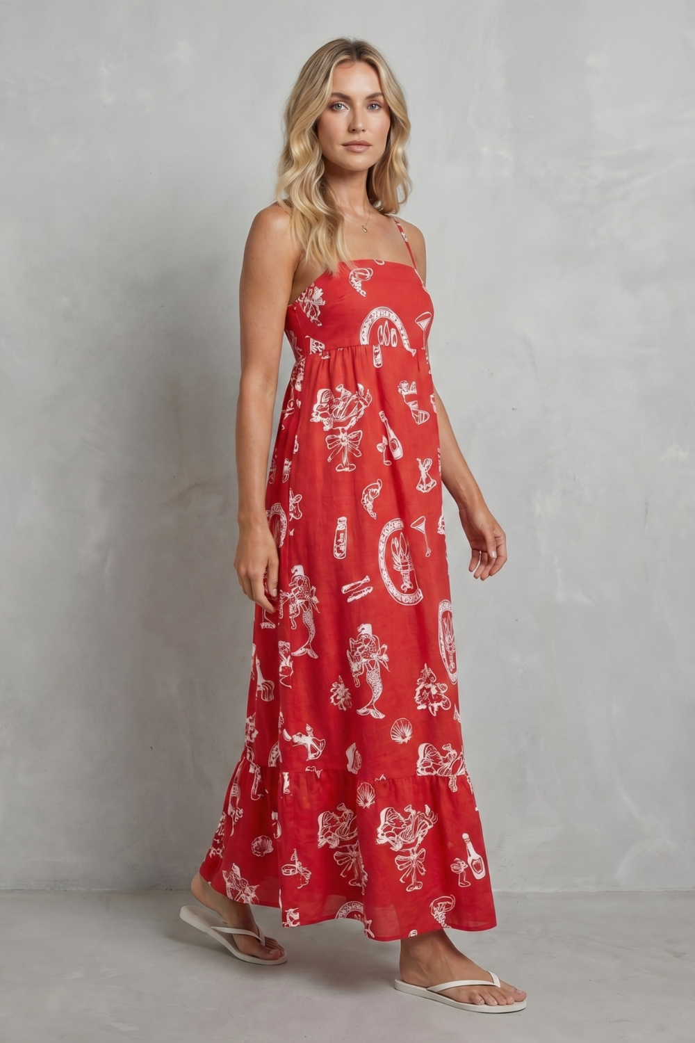 Rosavina – Charme de estampa divertida – Vestido Maxi