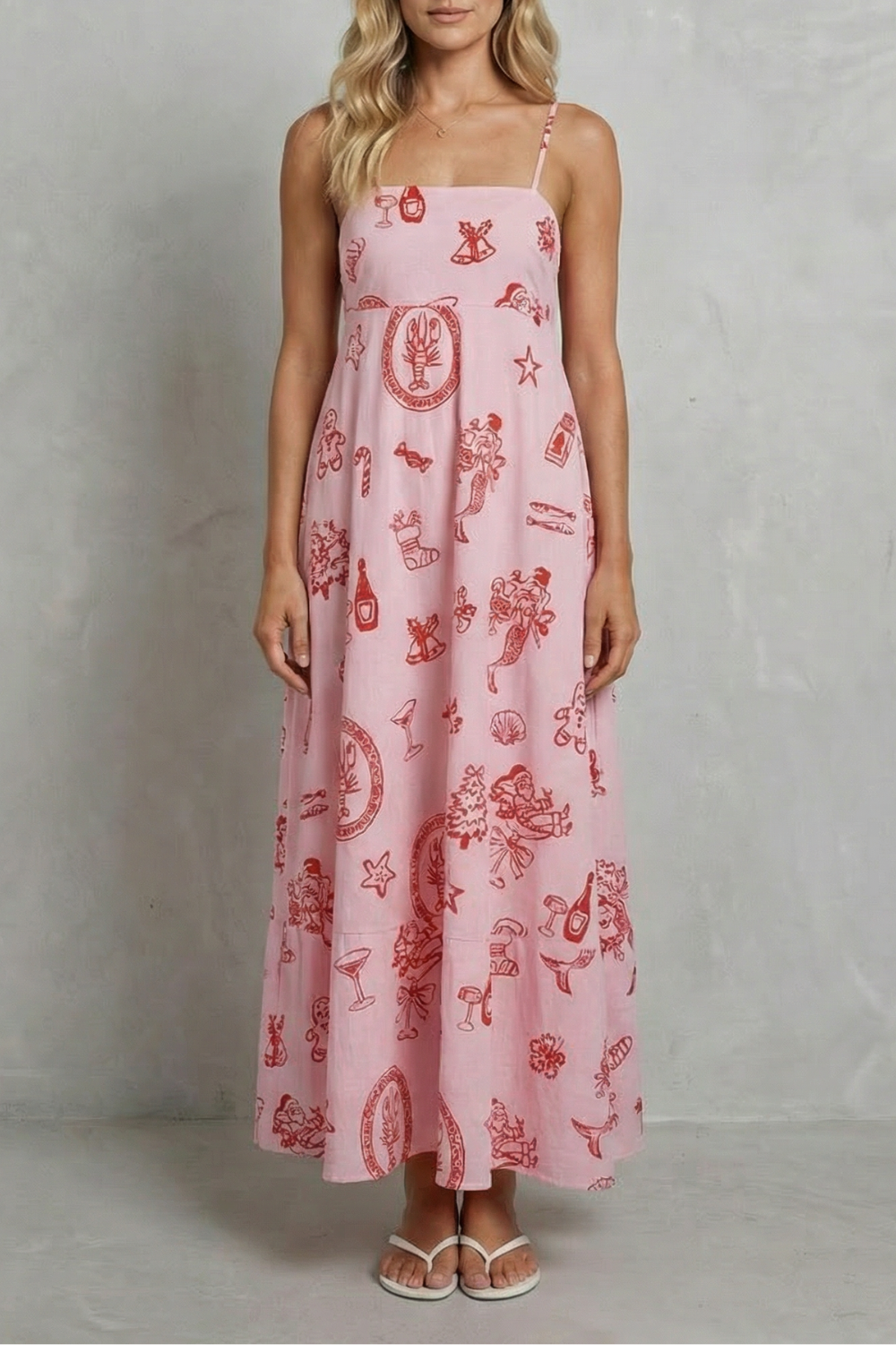 Rosavina – Charme de estampa divertida – Vestido Maxi