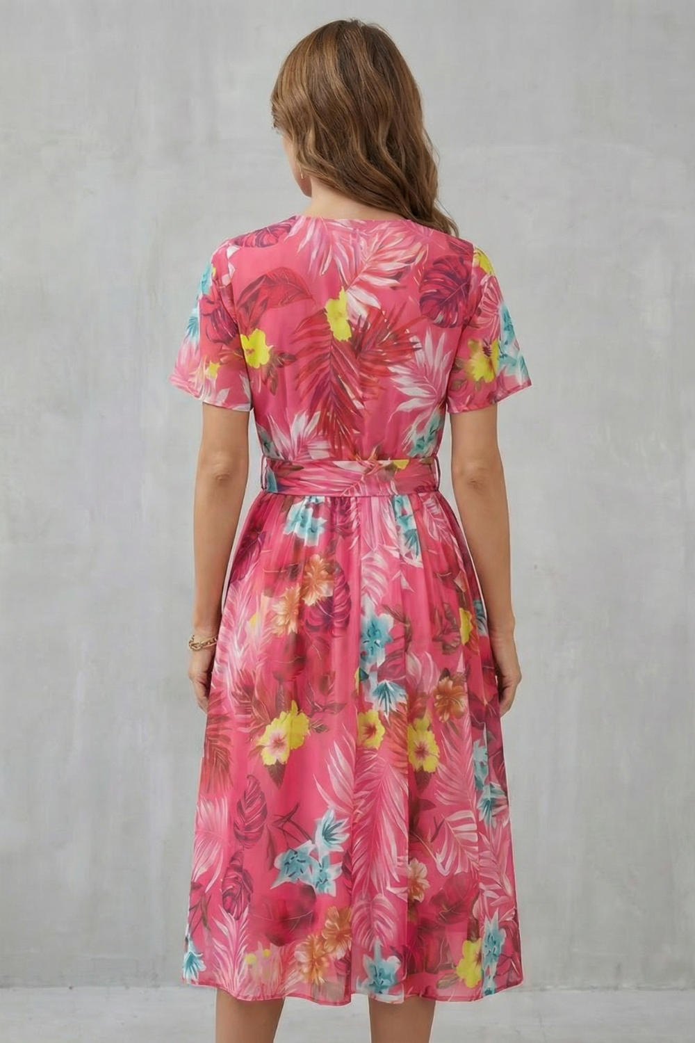 Rosévara – Charme floral tropical – Vestido midi