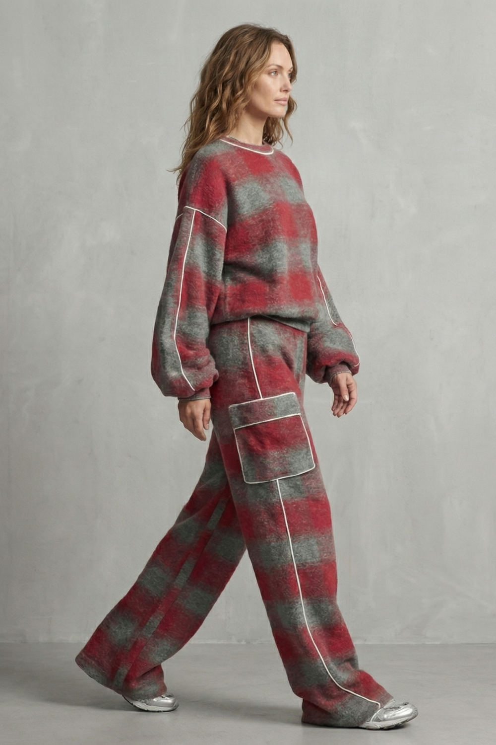 Rovienne – Conjunto duas peças estilo urbano xadrez desgastado