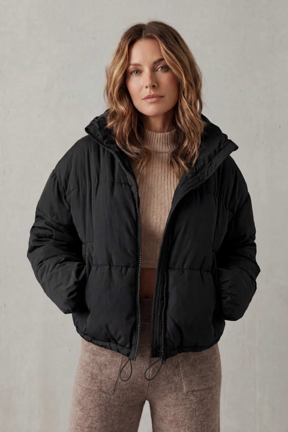 Savillonne – Conforto acolchoado – Jaqueta cropped puffer
