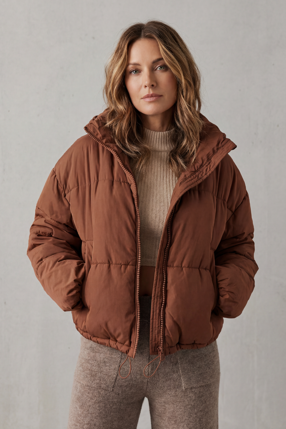 Savillonne – Conforto acolchoado – Jaqueta cropped puffer