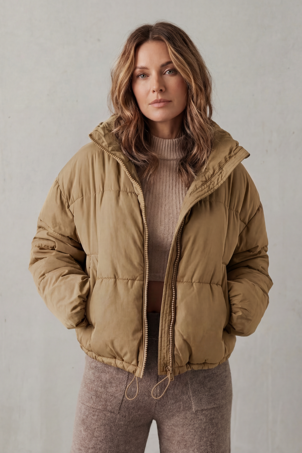 Savillonne – Conforto acolchoado – Jaqueta cropped puffer