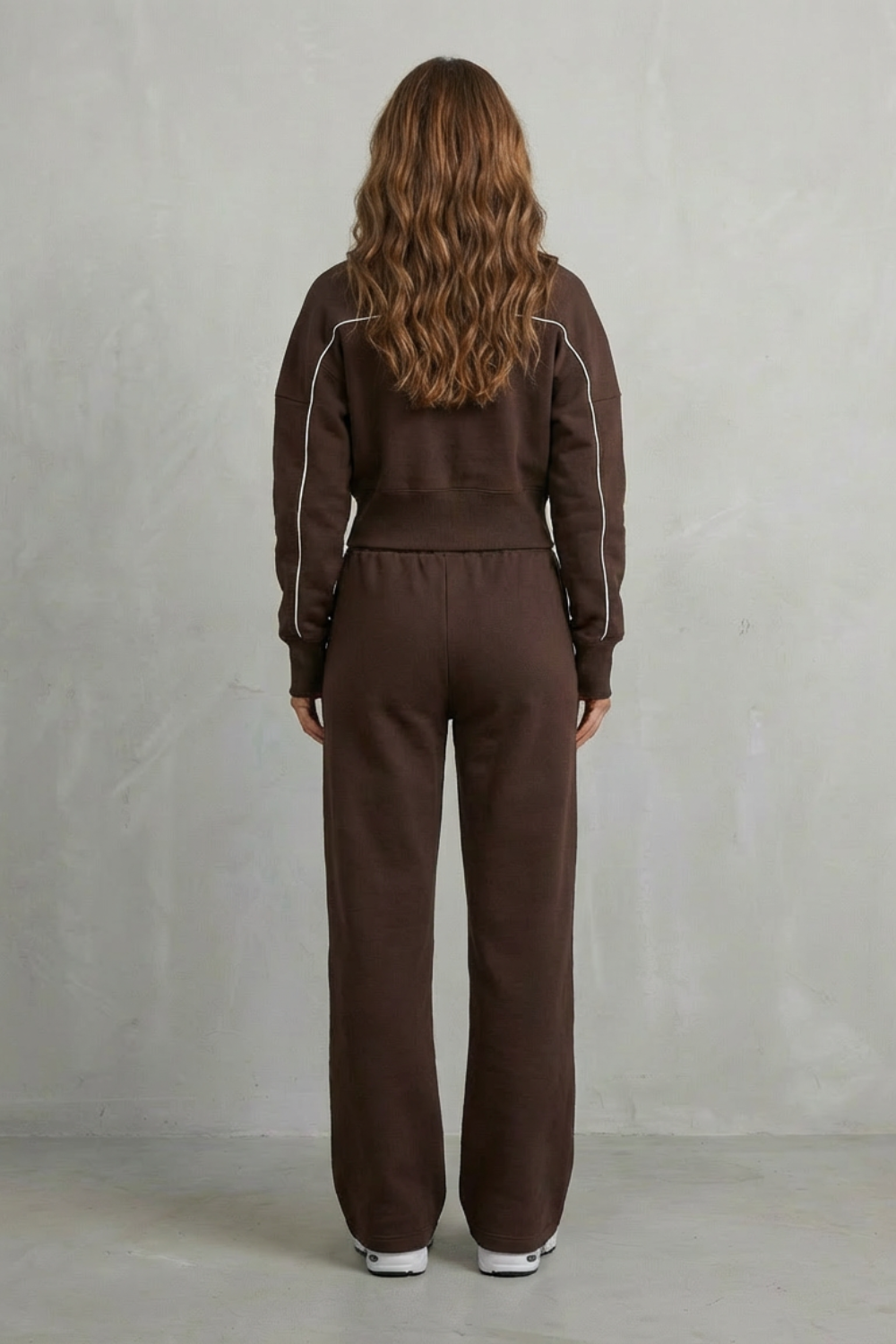 Savina – Conjunto Urbano de Jaqueta com Zíper e Vivos e Calça Pantalona