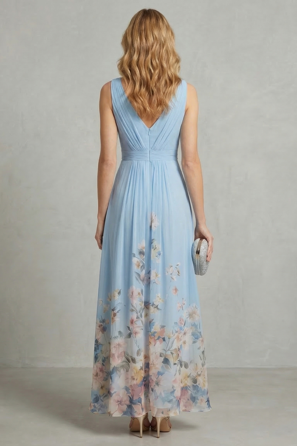 Serelisse – Floral ombré romântico – Vestido longo