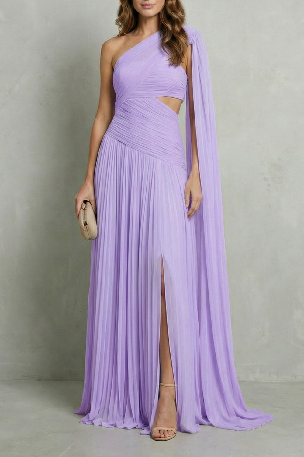 Sylvarine – Drapeado de chiffon etéreo – Vestido longo
