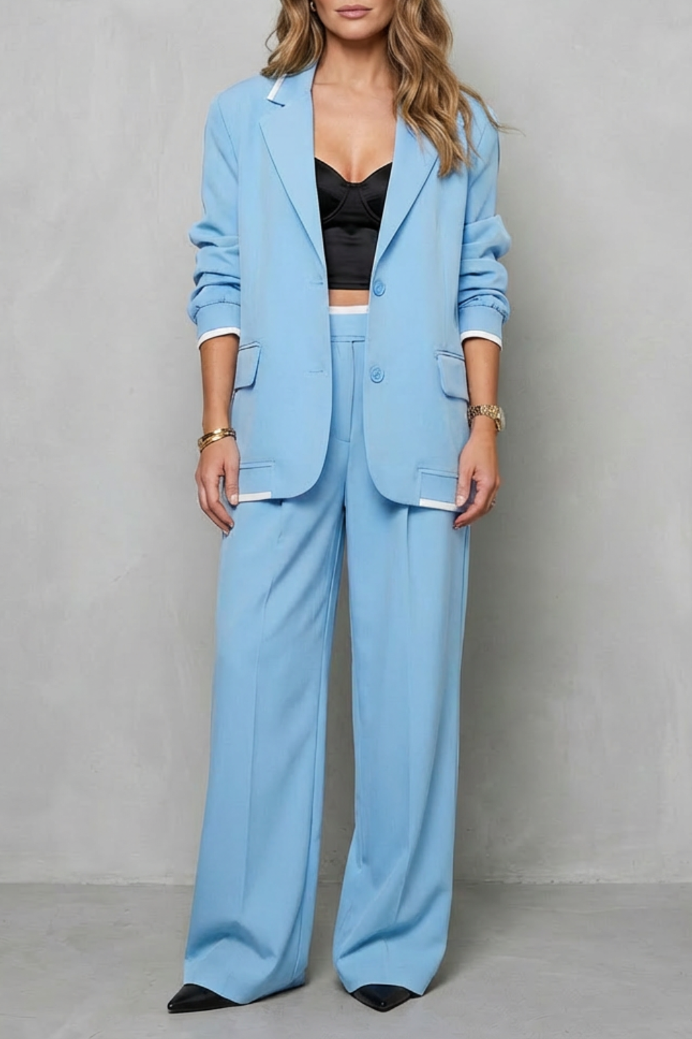 Talia – Elegante Conjunto de Macacão Pantalona – Look de Dois Peças com Atitude