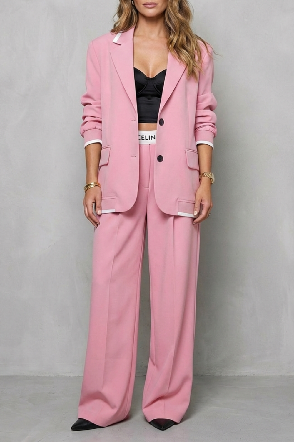 Talia – Elegante Conjunto de Macacão Pantalona – Look de Dois Peças com Atitude