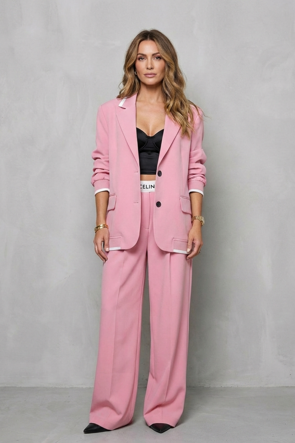 Talia – Elegante Conjunto de Macacão Pantalona – Look de Dois Peças com Atitude