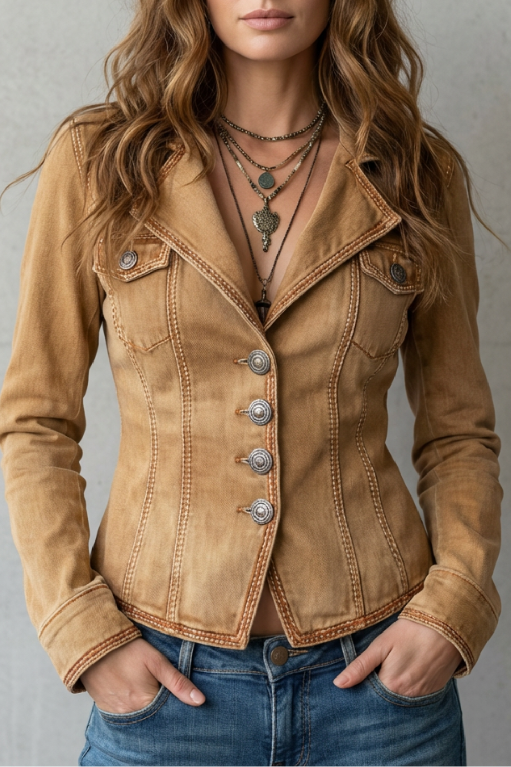 Valmira – Silhueta esculpida – Blazer jeans