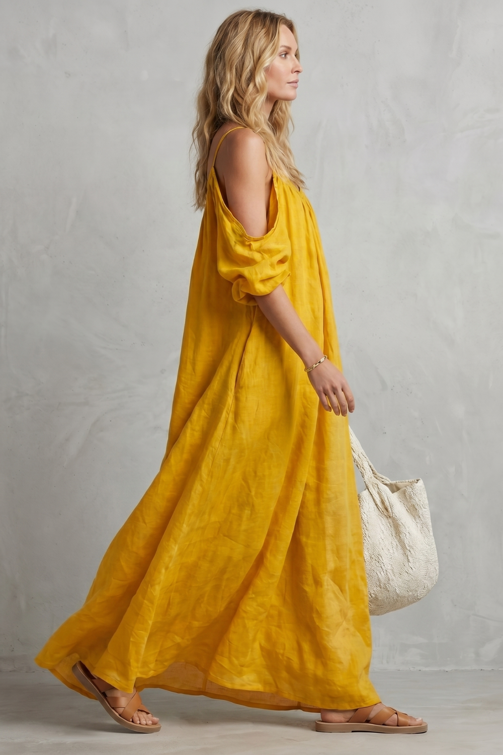 Velmira – Silhueta boho fluida – Vestido longo