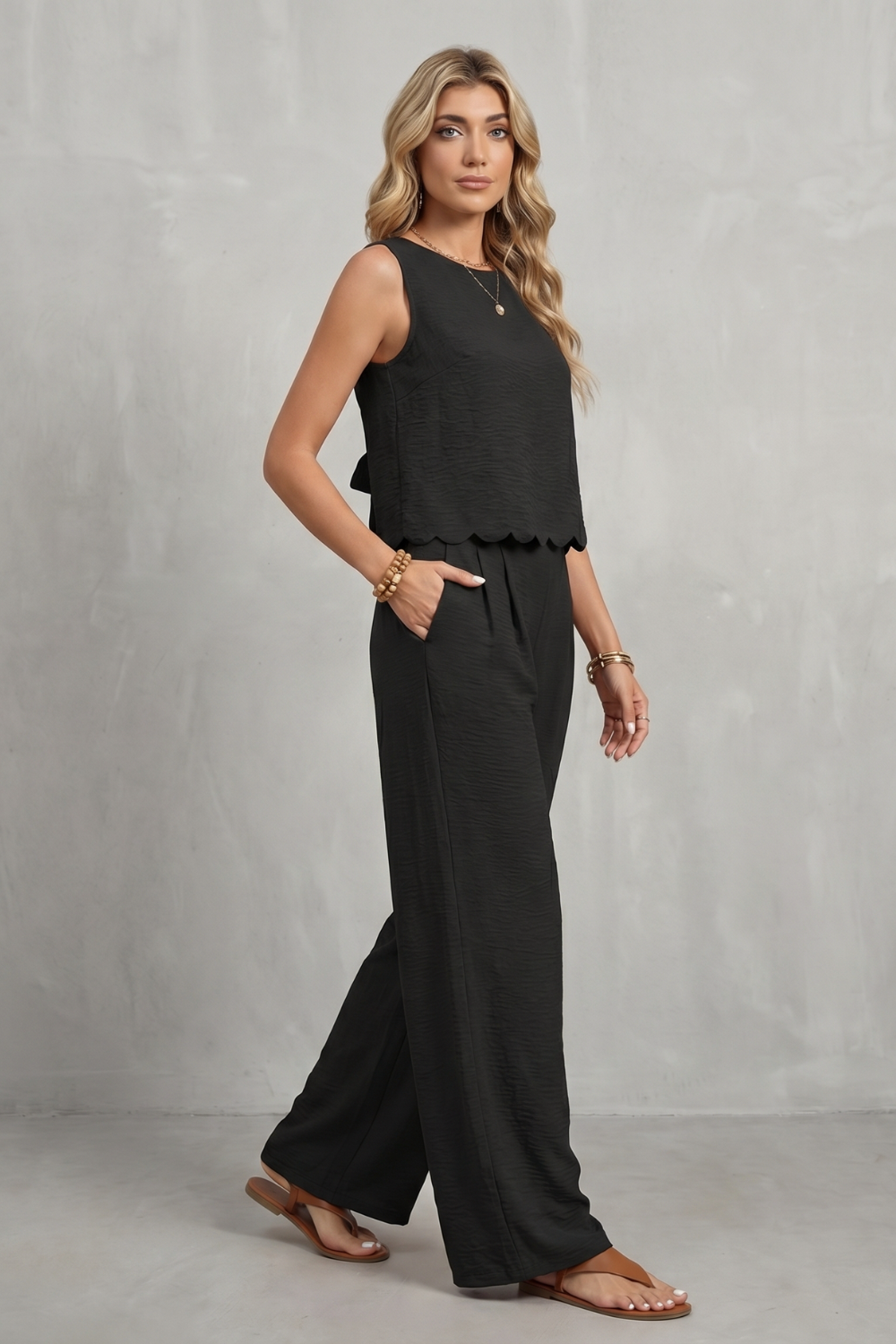 Velmira – Top com detalhe de laço nas costas – Conjunto de duas peças