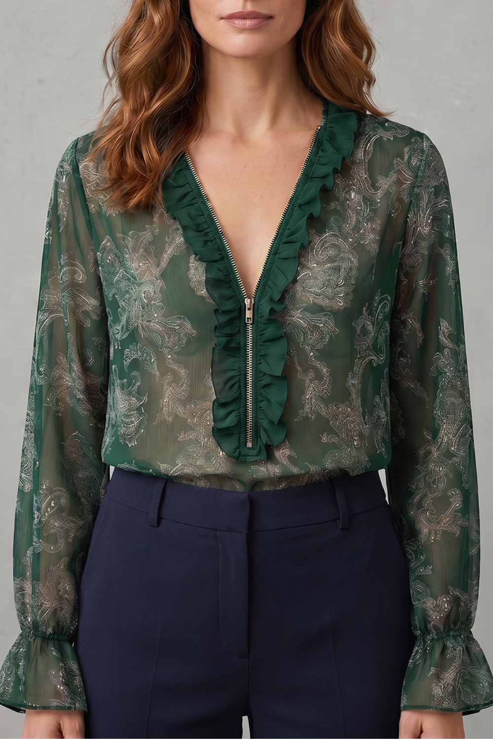 Veloura – Atração romântica em paisley – Blusa de chiffon