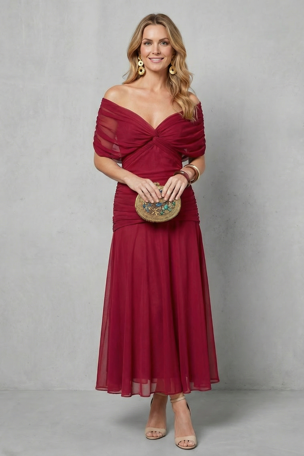 Verdelisse – Fluxo floral drapeado – Vestido longo