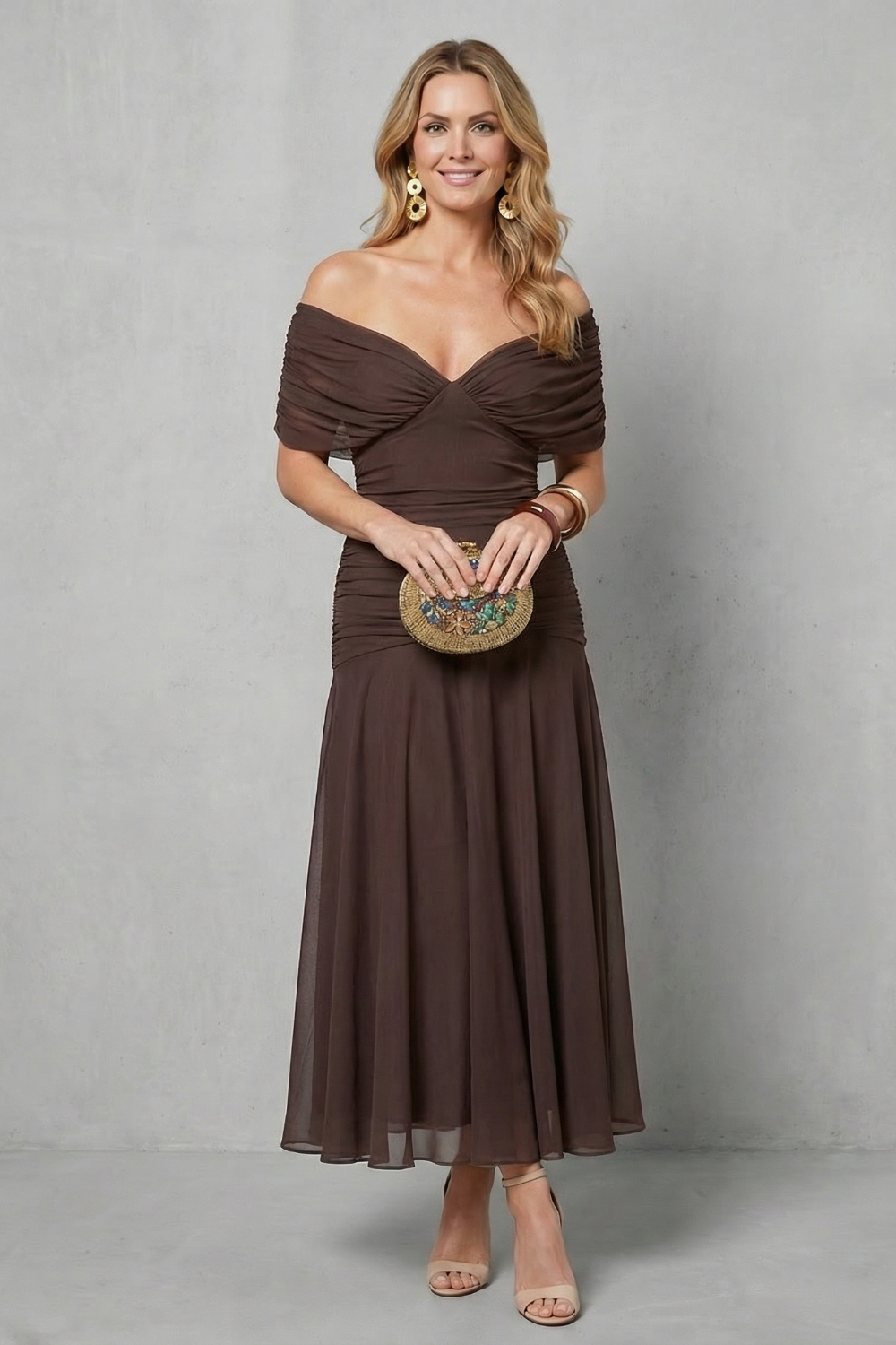 Verdelisse – Fluxo floral drapeado – Vestido longo