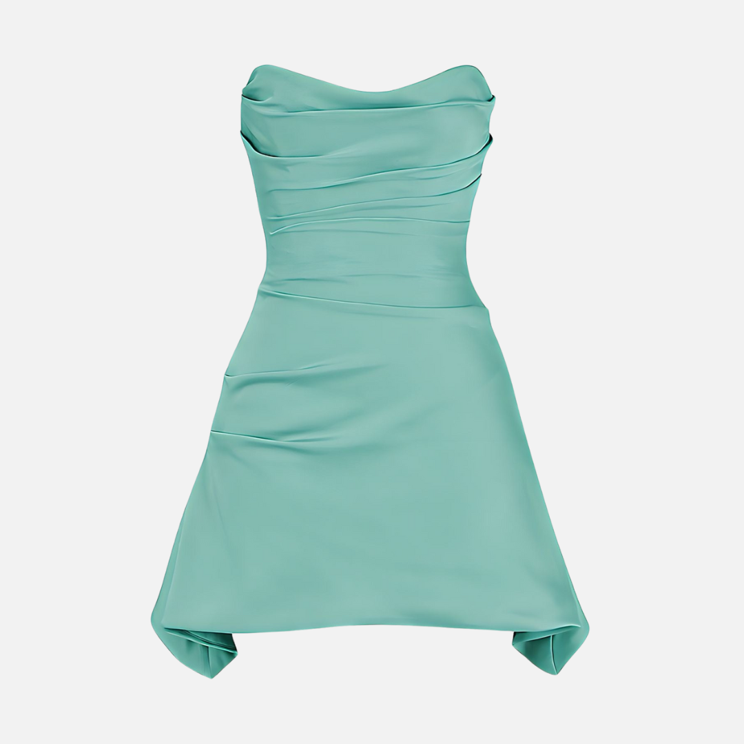 Vestido Curto Acetinado Tomara que Caia - Iolanda