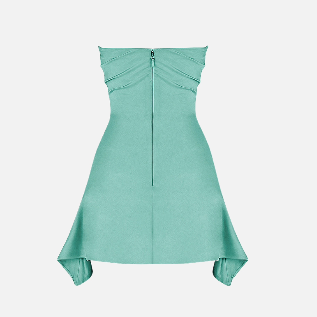 Vestido Curto Acetinado Tomara que Caia - Iolanda