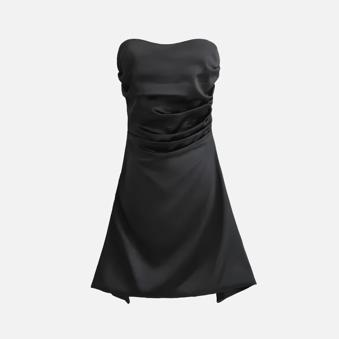 Vestido Curto Acetinado Tomara que Caia - Iolanda