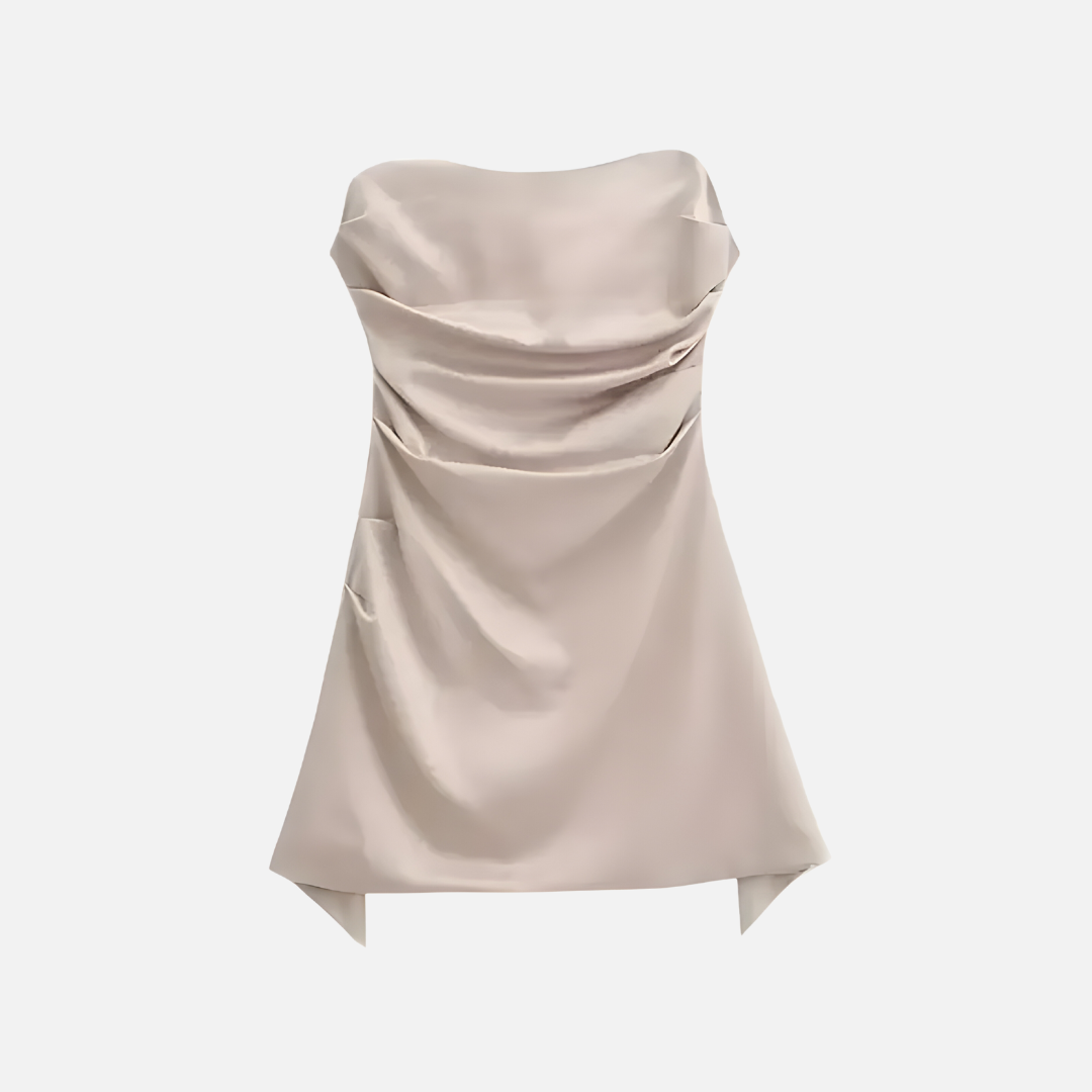 Vestido Curto Acetinado Tomara que Caia - Iolanda