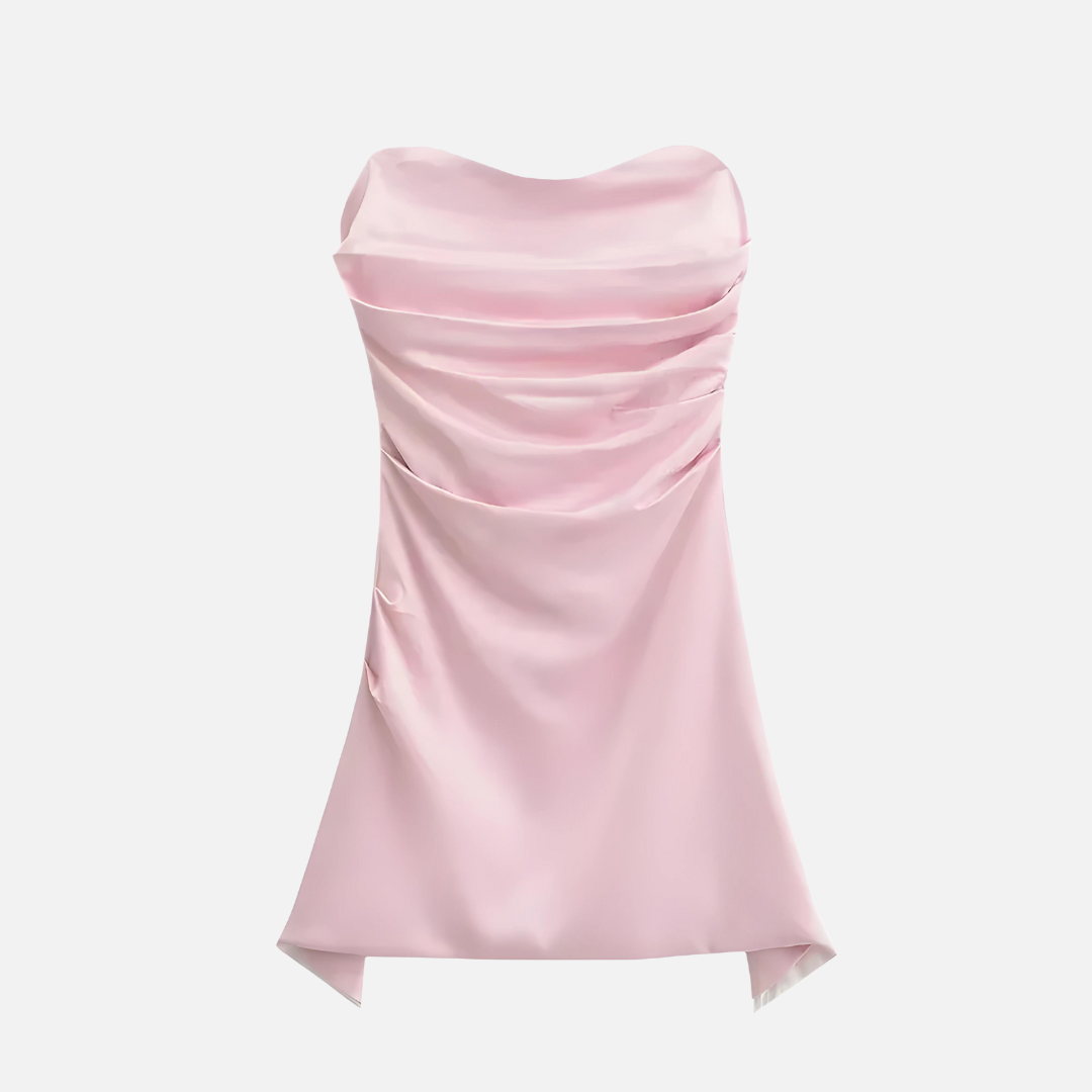 Vestido Curto Acetinado Tomara que Caia - Iolanda