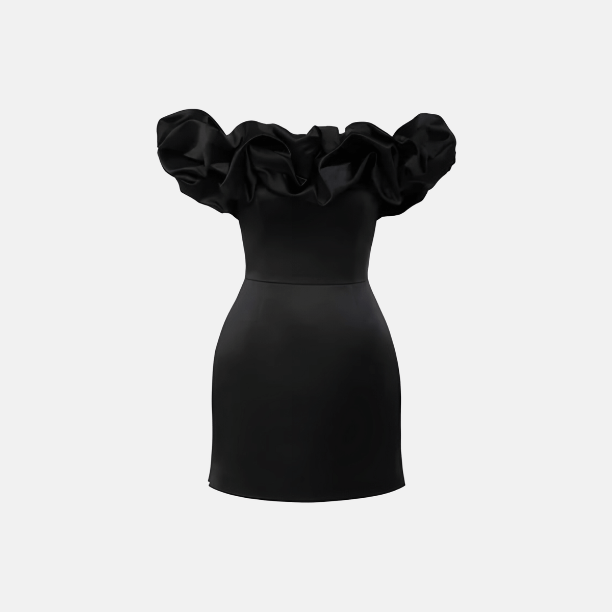 Vestido Curto Ombro a Ombro com Babados - Serafine