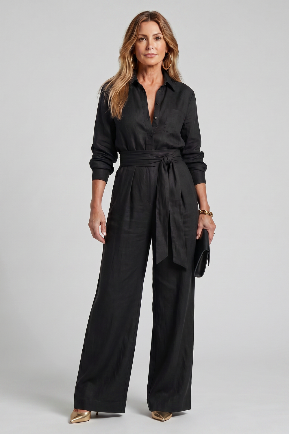 Virella – Elegância alfaiatada sem esforço – Macacão pantalona