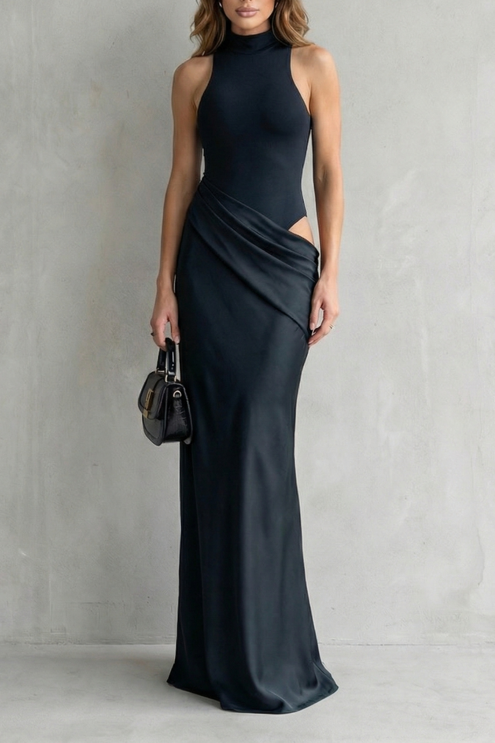 Zara – Sedução esculpida – Vestido Longo Recortado Feminino