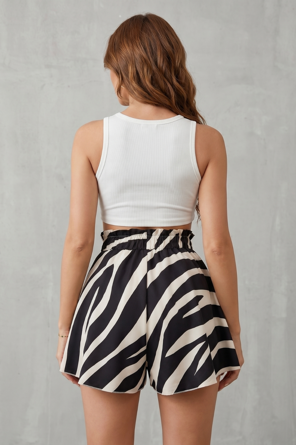 Zéphira – Impressão abstrata fluida – Shorts skort