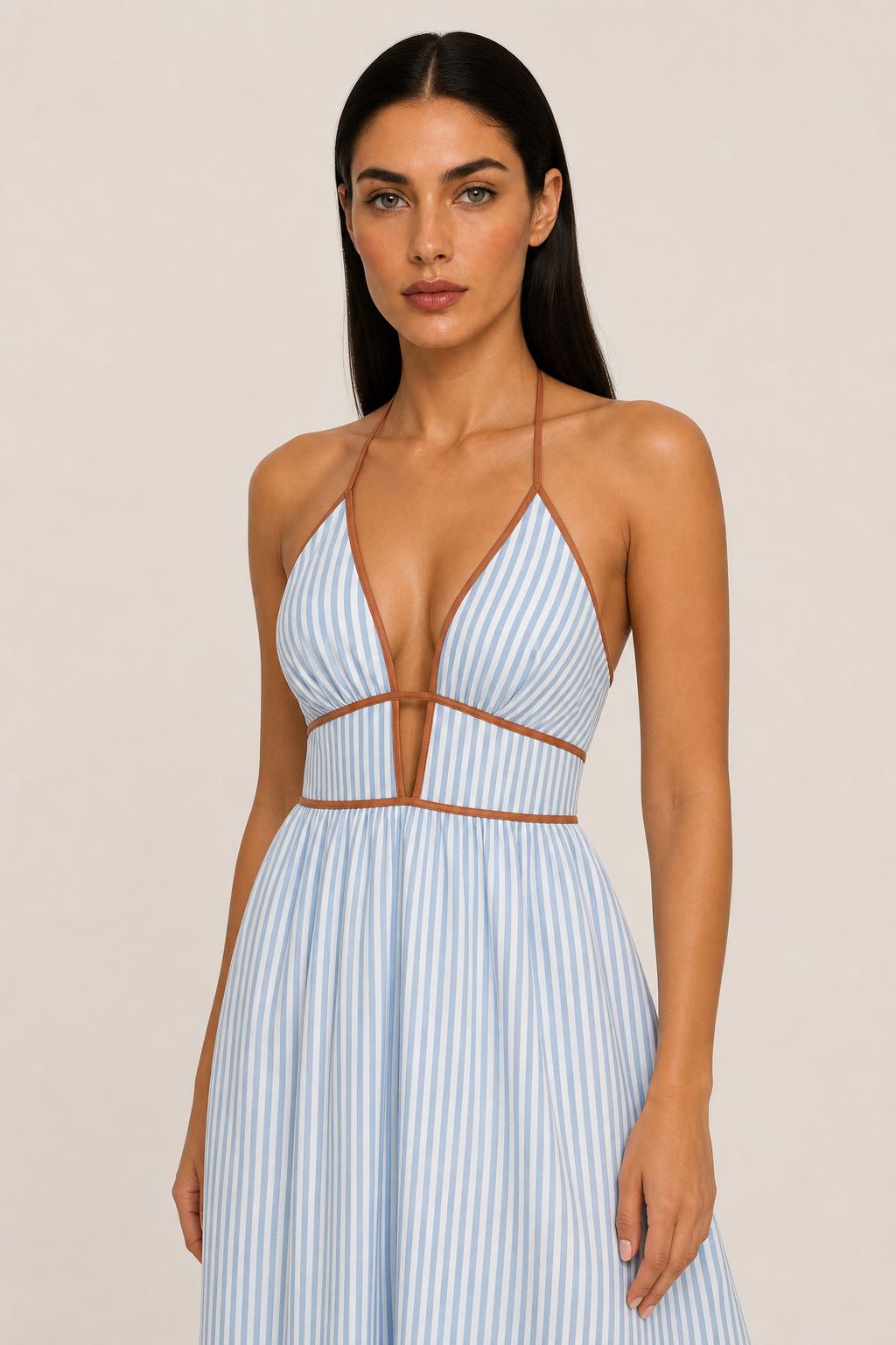 Striped Halter Neck Maxi Dress — studio_closeup — Helena [f5effb8f-09f2-4e65-a111-41aecaa57169]