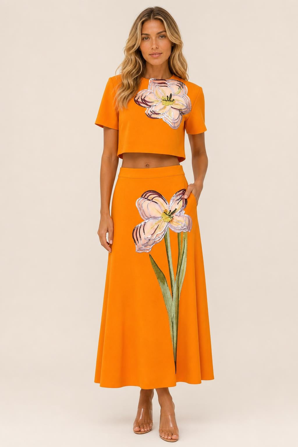 floral Embroidered Matching Set - Florayne — studio_front — Sofia [b634c146-c596-49a5-9a56-145ed501c35f]
