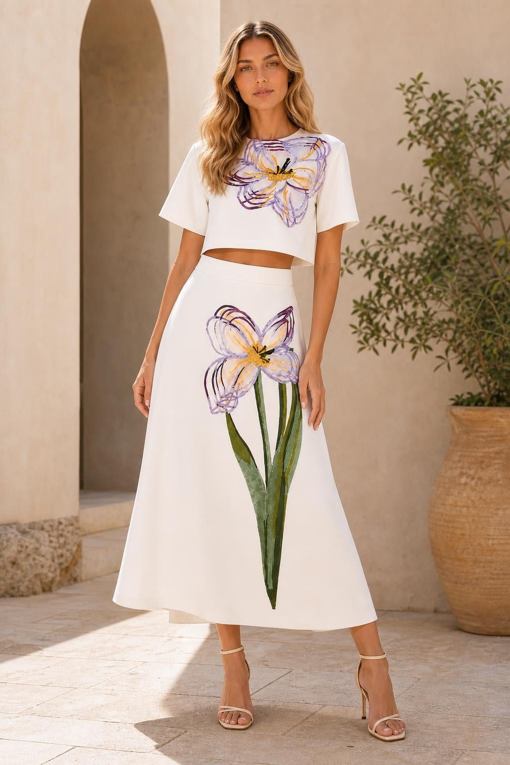 floral Embroidered Matching Set - Florayne — lifestyle — Sofia [abe6291e-2674-4a7f-adab-8ee15ec552d3]
