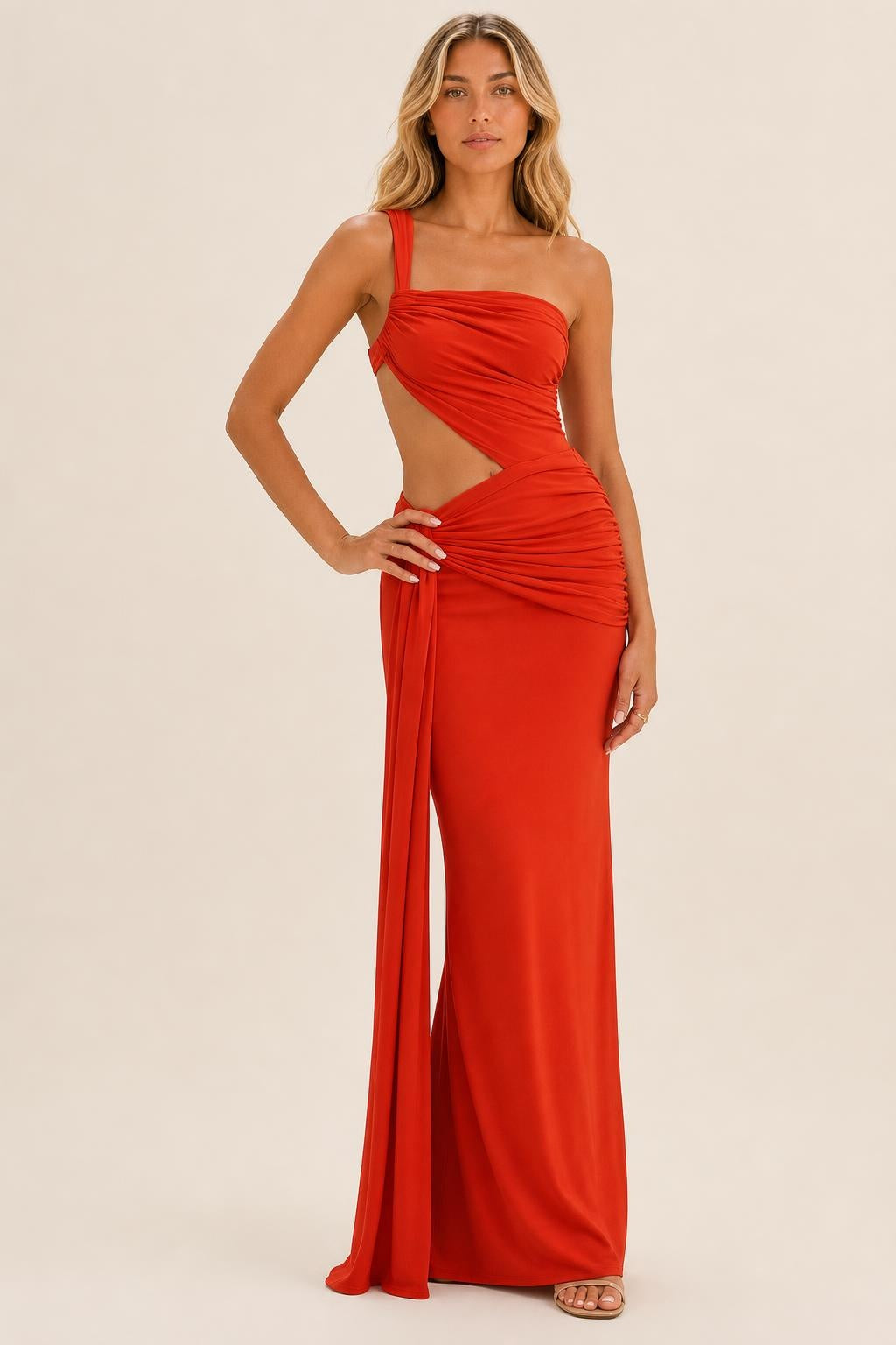 Vestido Longo Tomara Que Caia com Recorte Lateral e Fenda - Ada — studio_front — Sofia [1fcf4473-d86c-4fe2-a759-11fd124579e1]