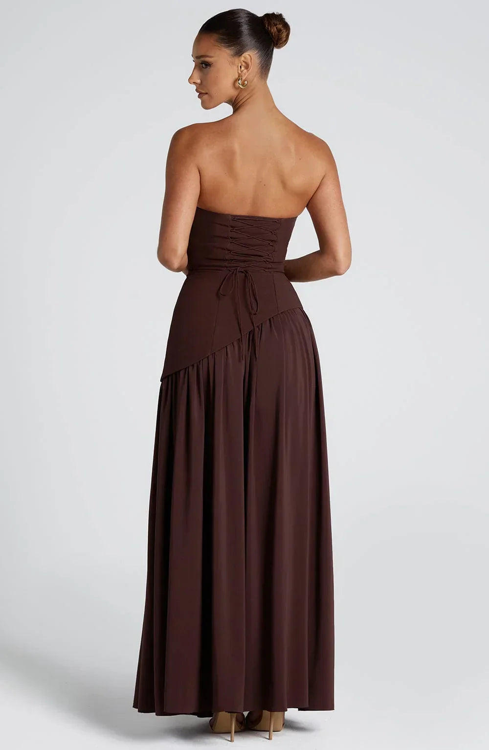 Vestido Longo Assimétrico com Fenda e Lenço - Freya